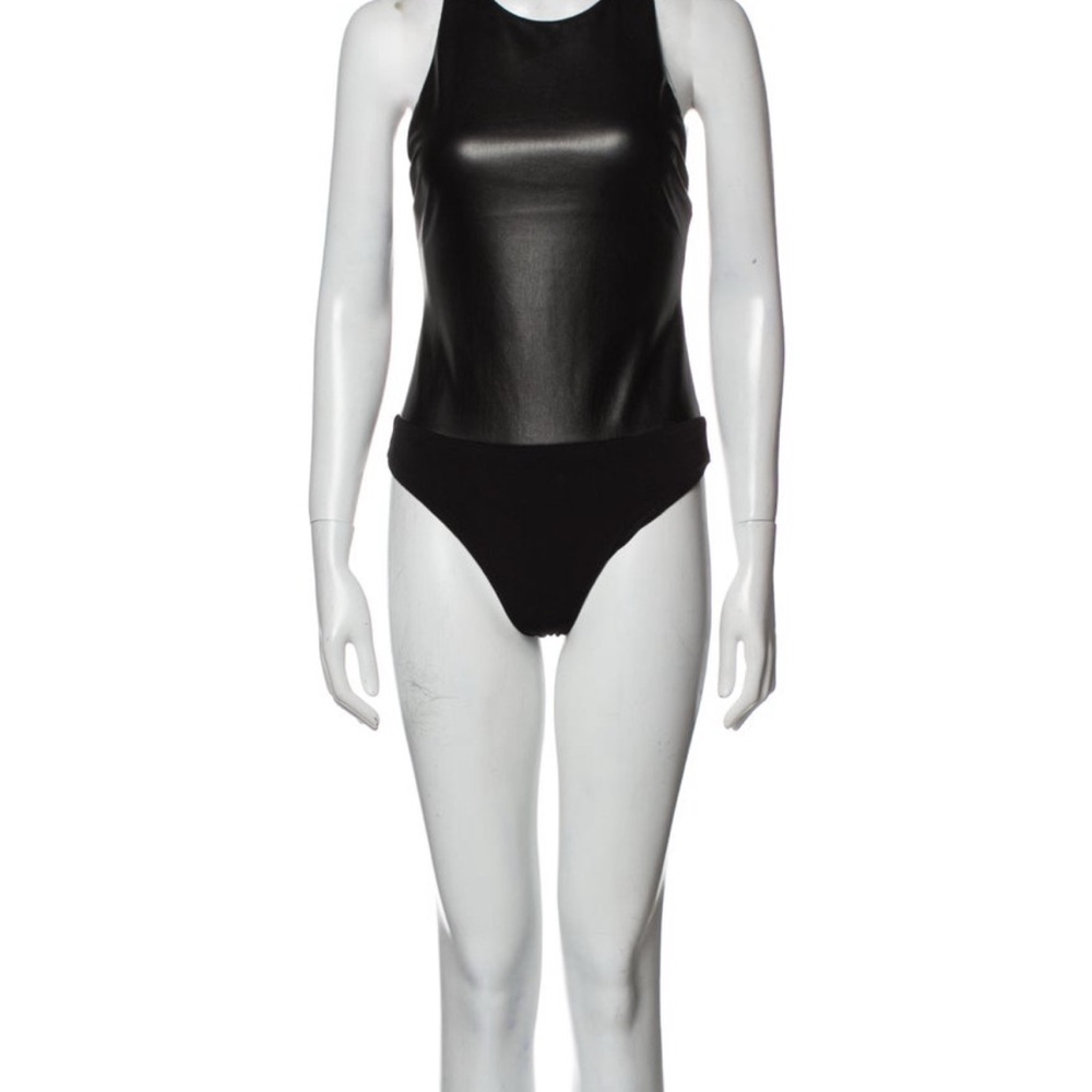 Alice + Olivia Faux leather bodysuit